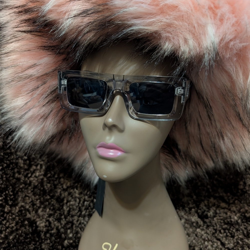 Off-White Square Sunglasses – Clear Frame – Arrow Logo – Made in Italy